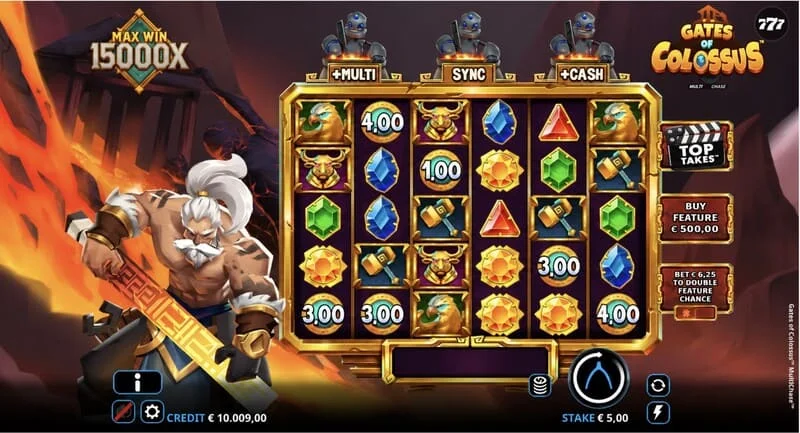 Gates of Colossus MultiChase - layar utama dengan gulungan 6×5